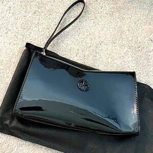 Armani Elegant Black Patent Clutch
